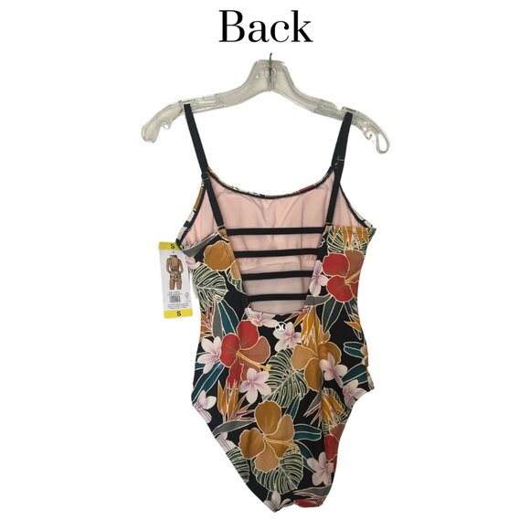 NWT Hurley womens one piece swimsuit padded bra fully lined tropical print Small - Picture 2 of 10